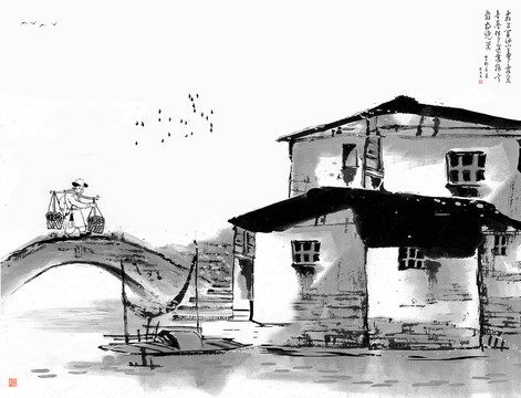 國(guó)畫(huà)水墨江南