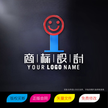 OT笑脸字母商标LOGO