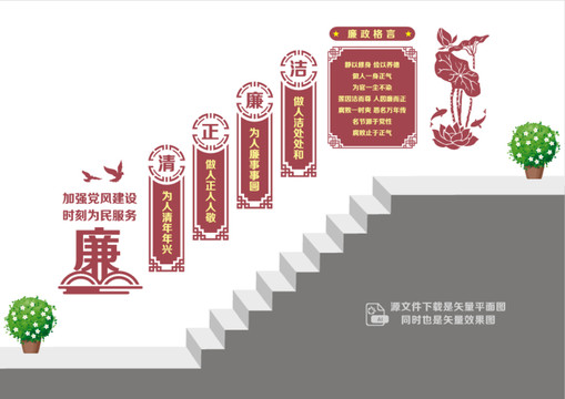 廉政文化樓梯墻