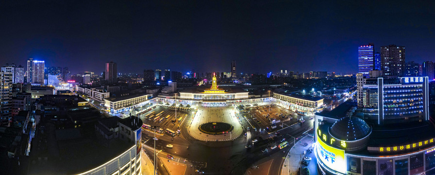 长沙火车站夜景全景图