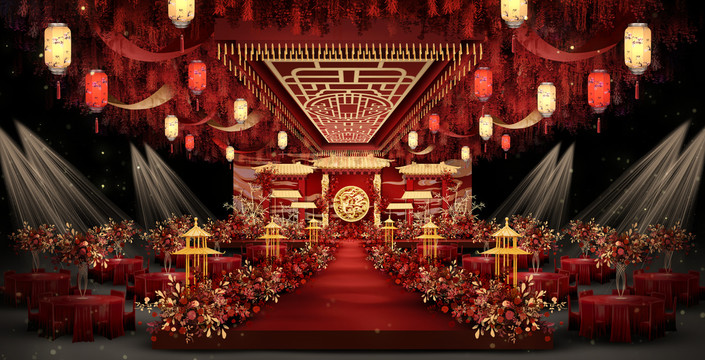 紅金色中式婚禮