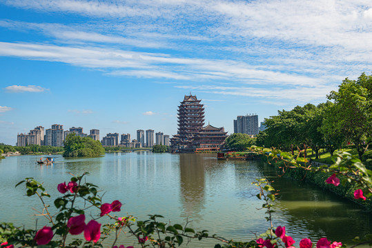 眉山东坡城市湿地公园风光