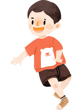 三孩時代紅色衣服的男孩