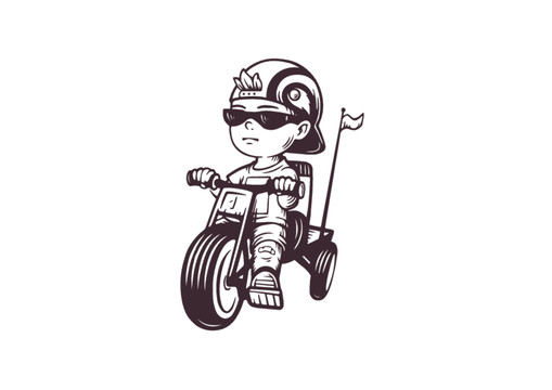 騎自行車的小男孩