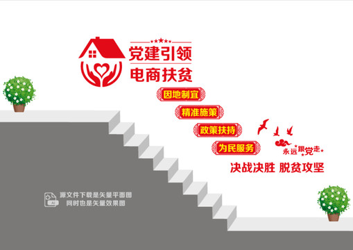 電商扶貧階梯墻