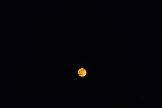 夜空月亮初升