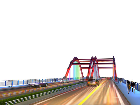 桥夜景灯光亮化设计效果图