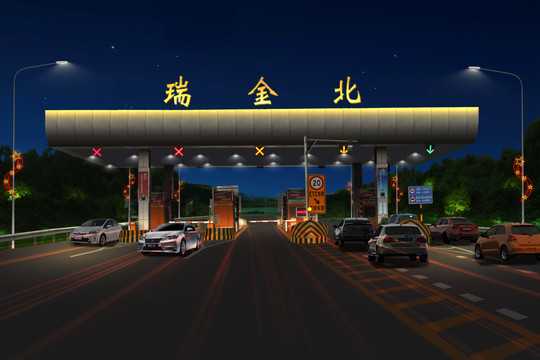 收費站夜景亮化設(shè)計效果圖