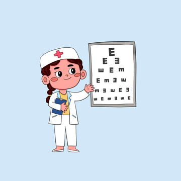 卡通眼科女醫(yī)生