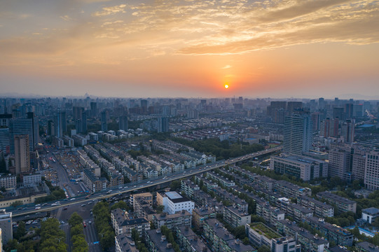 浙江杭州市拱墅区朝晖地区风光