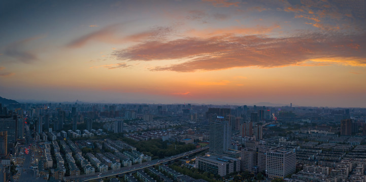 浙江杭州市拱墅区朝晖地区风光