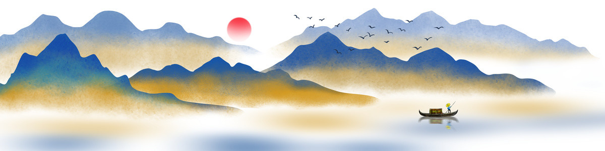 新中式國(guó)潮水墨山水畫(huà)