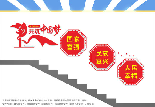 中國夢樓梯文化墻