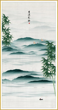 竖幅山水画