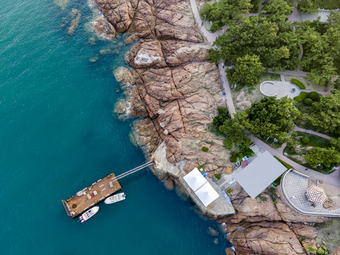 航拍海岸线海景