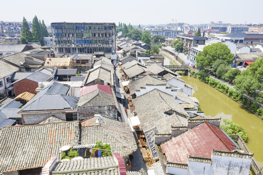 浙江金华游埠古镇古街老街航拍