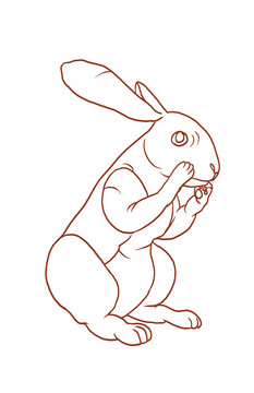 卡通兔子线稿