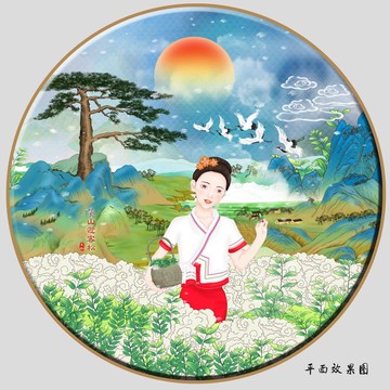 茶葉包裝插畫