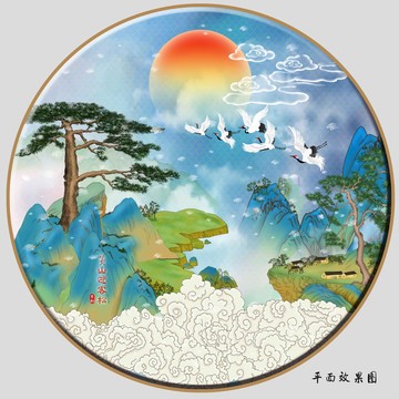 國(guó)潮山水插畫(huà)