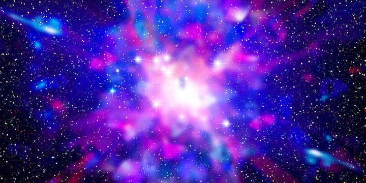 藍紫色唯美夢幻星空背景