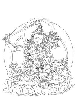 文殊菩薩線稿