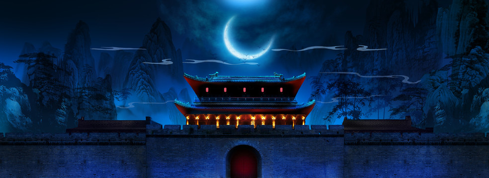 夜晚城門