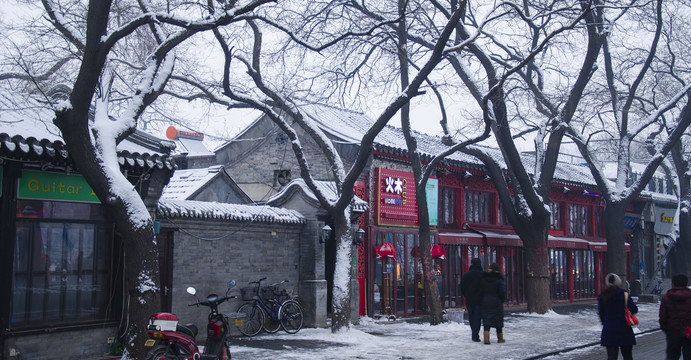 北京后海雪景