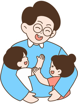 父親節(jié)貼紙爸爸抱孩子