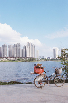 城市湖景