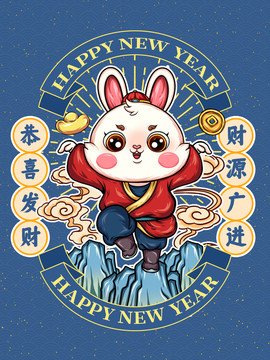 兔子卡通插畫