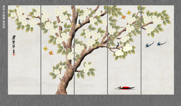 原創(chuàng)花鳥裝飾畫