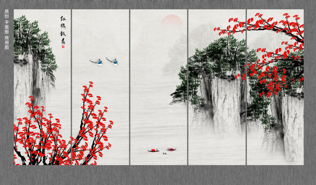 原創(chuàng)梅花壁畫