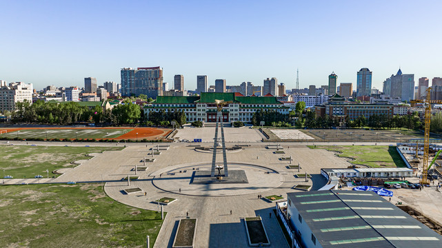 中国长春城区建筑景观文化广场