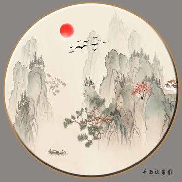 简约山水画