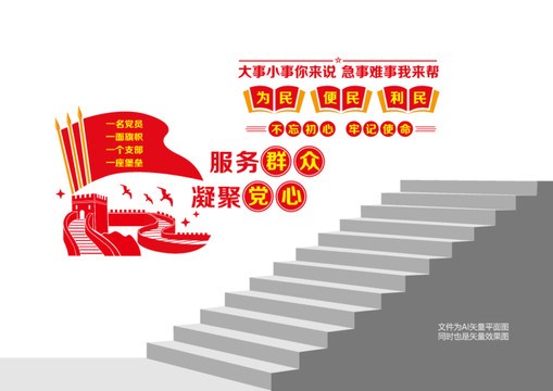 黨群服務(wù)階梯墻