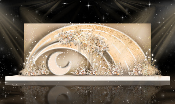 香檳色夢幻婚禮儀式區(qū)