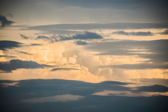 夏天梅雨季高空多彩积雨云