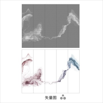 新中式山水镂空图案