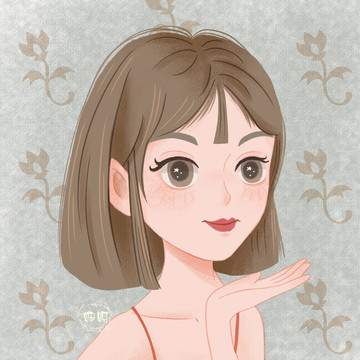 插畫少女頭像