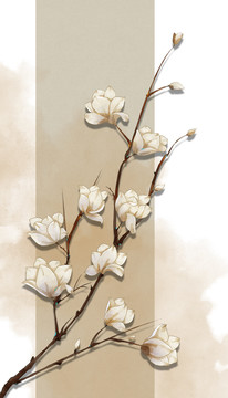 古風(fēng)白玉蘭插畫