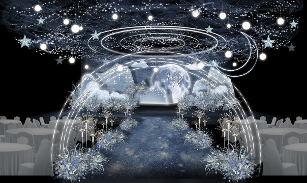 霧霾藍星空婚禮效果圖