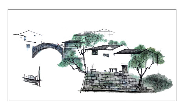 春意江南水墨畫(huà)