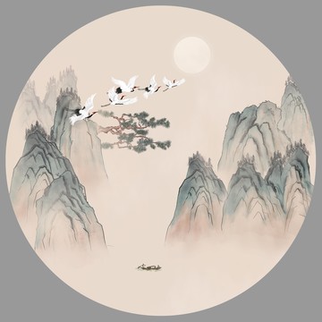 古典山水壁畫