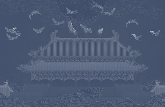 瑞鶴圖刺繡版