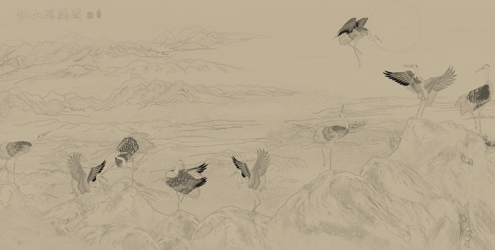 瑞鶴江山圖