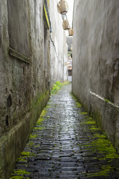 古镇老街青砖路