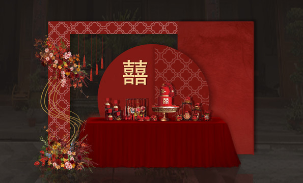 中式紅色甜品區(qū)