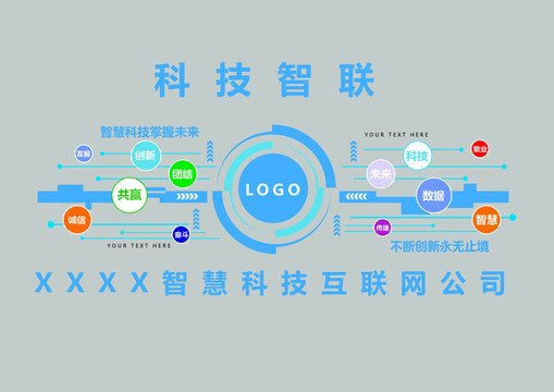 智慧科技互联网公司文化墙