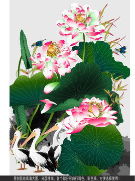 莲花装饰画