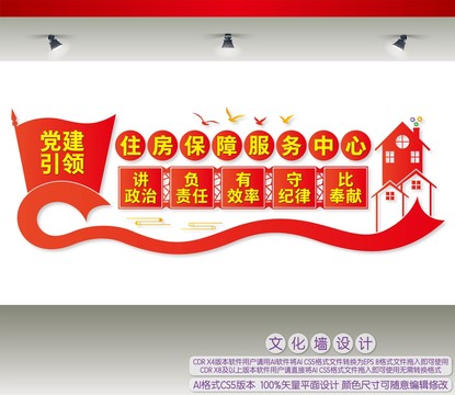 住房保障服務(wù)中心黨建文化墻